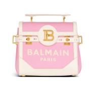 Balmain B-Buzz 23 canvas och läderväska Pink, Dam