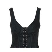 Mauro Grifoni Sleeveless Tops Black, Dam