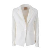 YES ZEE Vit Bomullsblandning Blazer Jacka White, Dam