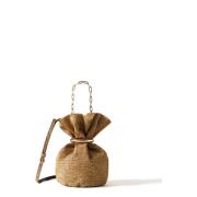 Borbonese Trésor Bucket Bag Small - OP Suede Crossbody Brown, Dam