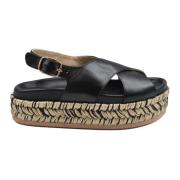 Paloma Barceló Svart Kil Espadrilles Fotledsrem Skor Black, Dam