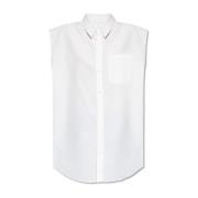 Helmut Lang Ärmlös skjorta White, Dam