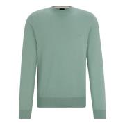 Hugo Boss Round-neck Knitwear Green, Herr