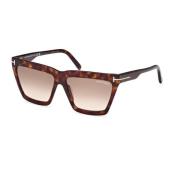 Tom Ford Dam Fjäril Solglasögon Havana Blank Brown, Dam