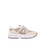 Premiata Beige Läder Sneakers Beige, Dam