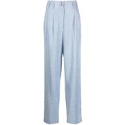 Genny Wide Trousers Blue, Dam