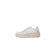 D.a.t.e. Vita lädersneakers med perforerade detaljer White, Dam