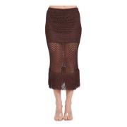 Simona Corsellini Midi Skirts Brown, Dam