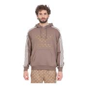 Adidas Originals Brun Mono Grafisk Hoodie Klassisk Brown, Herr