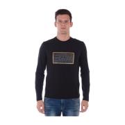 Emporio Armani EA7 Mysig Stickad Tröja Pullover Black, Herr