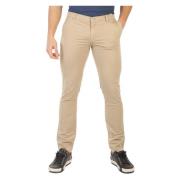 Daniele Alessandrini Slim Fit Stretch Bomullsbyxor Beige, Herr