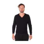 Daniele Alessandrini Guld V-ringad Tröja Pullover Black, Herr