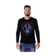 Versace Jeans Couture Mysig Stickad Tröja Pullover Black, Herr