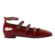 Alohas Luke Onix Vin Burgundy Läder Ballet Flats Red, Dam