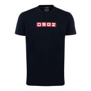 Dsquared2 Logo Patch T-shirt Blå Blue, Herr