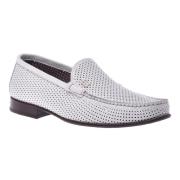 Baldinini Loafer in white perforated calfskin White, Herr