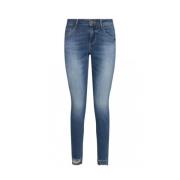 Guess Blå Skinny Jeans med Patchat Logotyp Blue, Dam