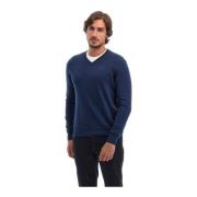 La Martina V-neck Knitwear Blue, Herr