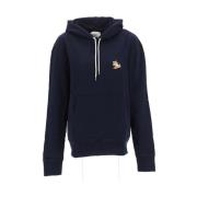 Maison Kitsuné Klassisk Hoodie med Chillax Fox Patch Blue, Dam