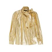 Max Mara Weekend Guld Taffeta Skjorta Yellow, Dam