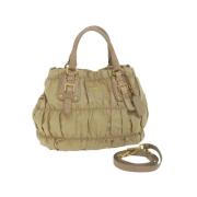 Prada Vintage Pre-owned Nylon prada-vskor Beige, Dam