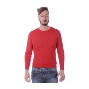 Daniele Alessandrini Röd Lättviktsstickad Tröja Pullover Red, Herr