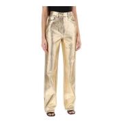 Salvatore Ferragamo Wide Trousers Yellow, Dam