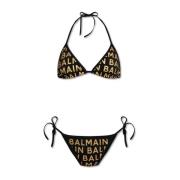 Balmain Tryckt bikini Black, Dam