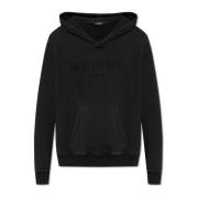 Balmain Logo-broderad huva Black, Herr