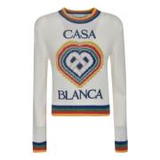 Casablanca Vit Sweatshirt med Hjärtlogga White, Dam