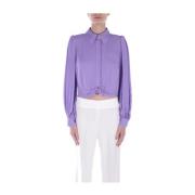 Elisabetta Franchi Snygg Vit Skjorta Purple, Dam