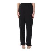 Twinset Straight Trousers Black, Dam