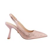 Twentyfour Kristallklack Slingback Skor Beige, Dam