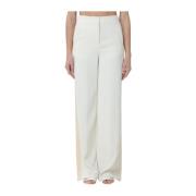 Twinset Wide Trousers Beige, Dam