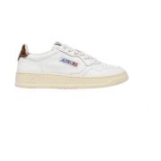 Autry Vintage-inspirerade låga lädersneakers White, Dam