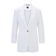 Hugo Boss Modern Linne Blazer Jasena Vit White, Dam