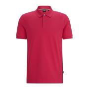 Hugo Boss Ekologisk Pallas Polo Tröja Mörkrosa Pink, Herr