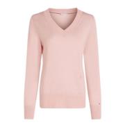 Tommy Hilfiger V-neck Knitwear Pink, Dam