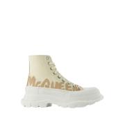 Alexander McQueen Chunky Sole High-Top Sneakers - Svart/Vit Beige, Dam