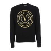 Versace Jeans Couture Svarta Tröjor för Män Black, Herr