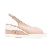 Casadei Beige Öppna Kil Sandaler för Kvinnor Beige, Dam