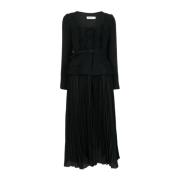 Self Portrait Midi Dresses Black, Dam