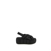 THEMOIRè Flat Sandals Black, Dam