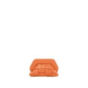 THEMOIRè Aprikos Vegan Vävd Clutch Väska Orange, Dam