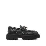 Casadei Elegant Svarta Loafers Black, Dam