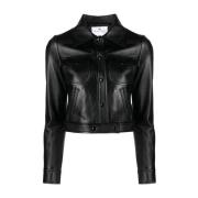 Courrèges Leather Jackets Black, Dam