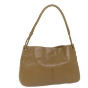 Bottega Veneta Vintage Pre-owned Laeder axelremsvskor Beige, Dam