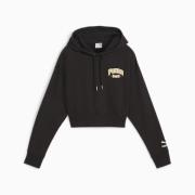 Puma Svart Cropped Hoodie Black, Dam