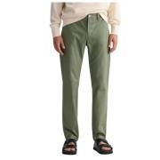 Gant Slim Fit Chino Byxor Hallden Green, Herr