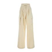 Andrea Adamo Wide Trousers Beige, Dam